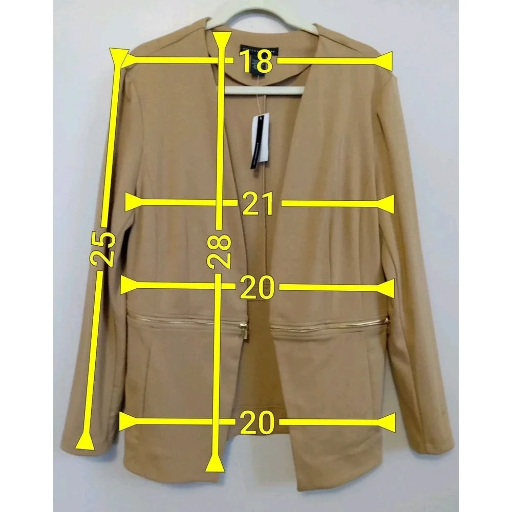 Grace Elements Heather Wheat Zip Design Longsleeve‎ Cardigan Jacket Size Xlarge
